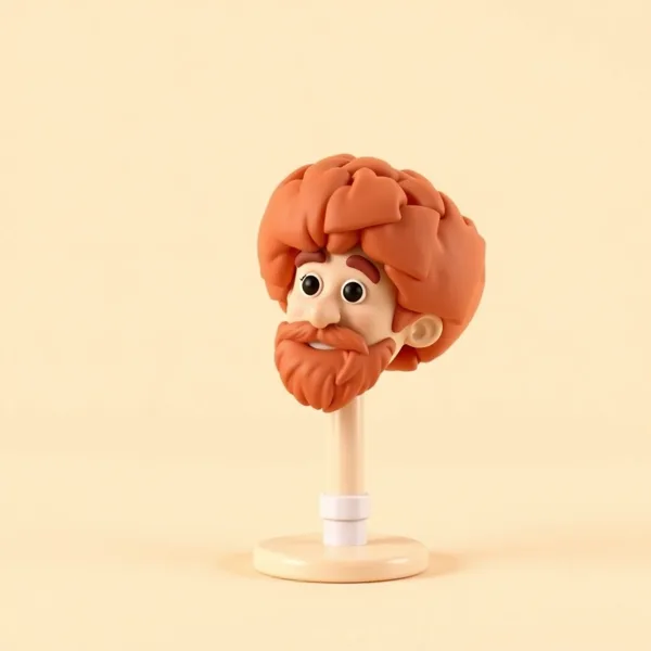 Satirische Illustration: Bob Ross Bobblehead