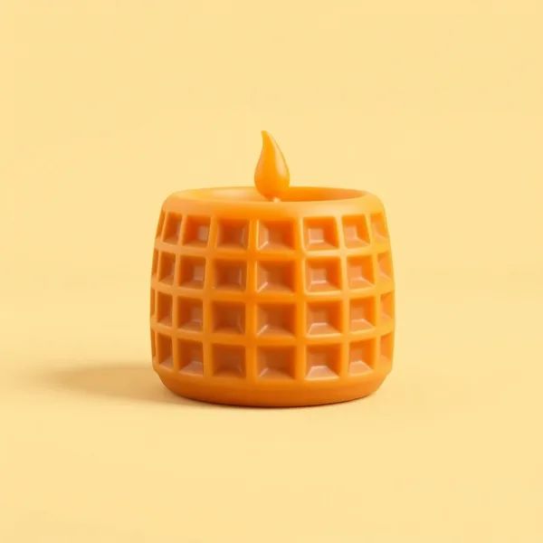 Satirische Illustration: Caramel Waffle Candle