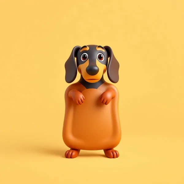 Satirische Illustration: Dachshund Hot Water Bottle