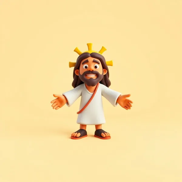Satirische Illustration: Dashboard Jesus