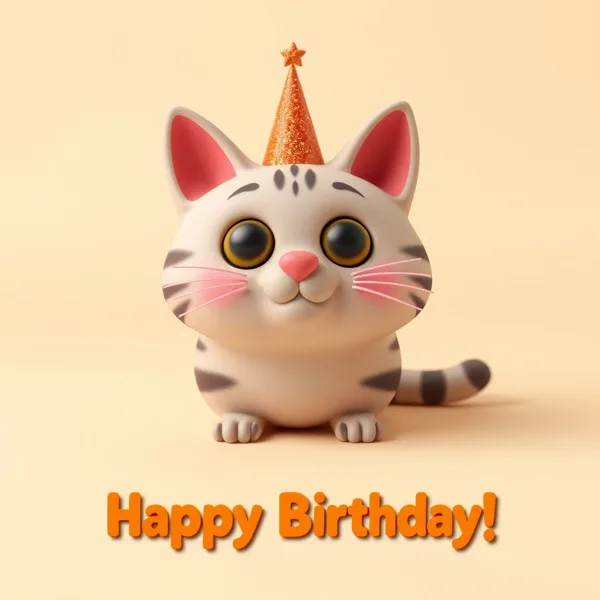 Satirische Illustration: Endless Cool Cat Birthday Card with Glitter – Prank Card