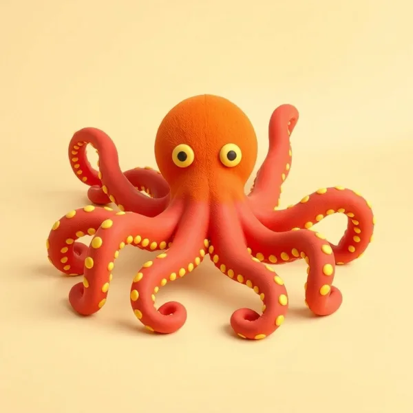 Satirische Illustration: Giant Octopus Plushie