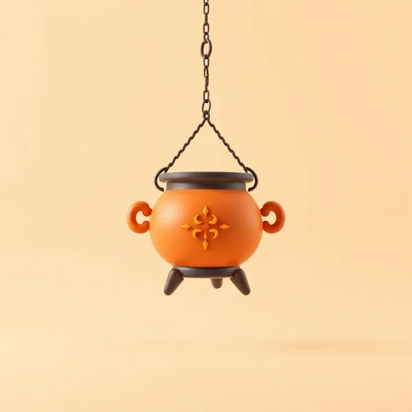 Satirische Illustration: Hanging Cauldron Oil Burner