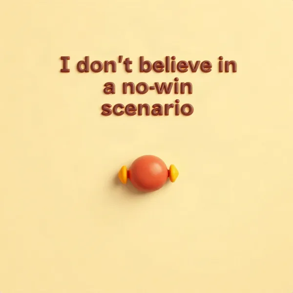 Satirische Illustration: I don't believe in the no-win scenario