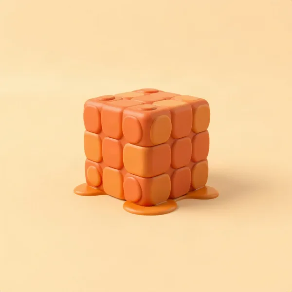 Satirische Illustration: Melting Magic Cube