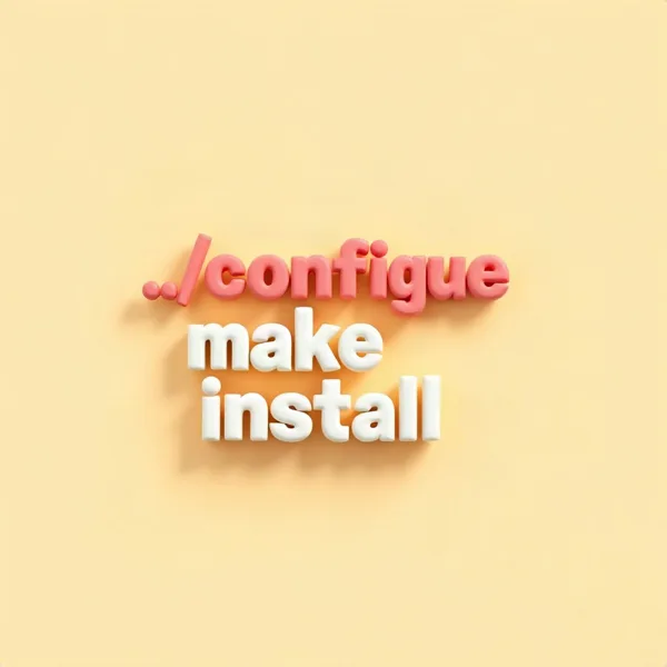 Satirische Illustration: ./configure make make install