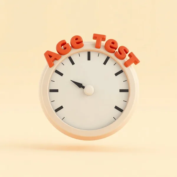 Satirische Illustration: Age Test