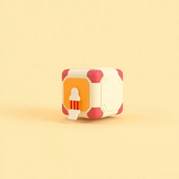 Satirische Illustration: Companion Cube