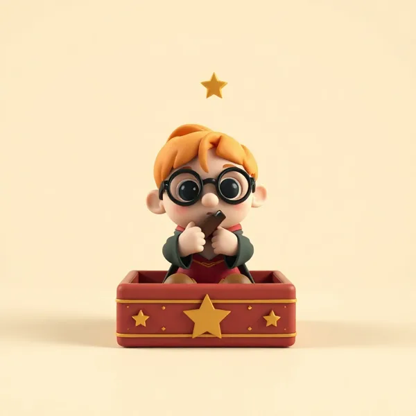 Satirische Illustration: Harry Potter Zauberstab Essstäbchen mit Aufbewahrungsbox