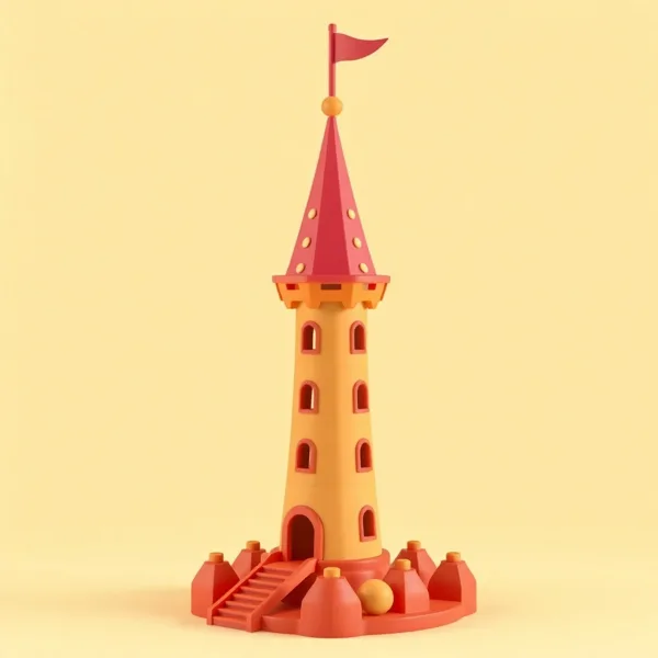 Satirische Illustration: Magischer Würfelturm