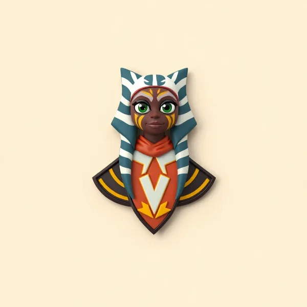 Satirische Illustration: Star Wars Ahsoka: Großadmiral Thrawn Rangabzeichen Replikat Pin