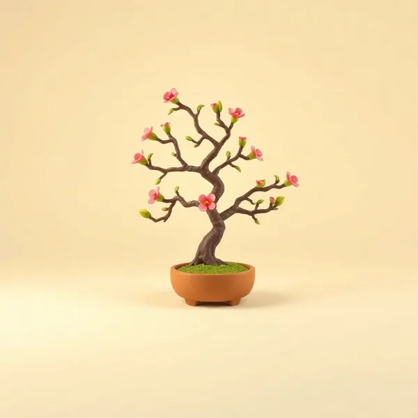 Satirische Illustration: Sakura Bonsai Holzbausatz