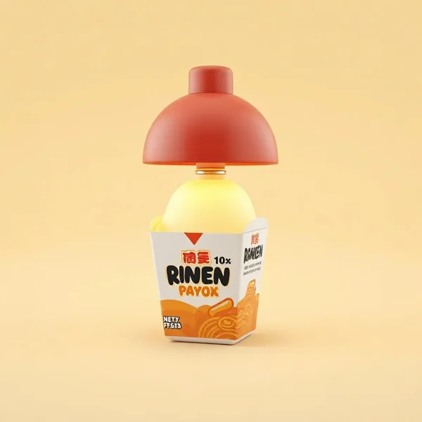 Satirische Illustration: Ramen-Box Lampe