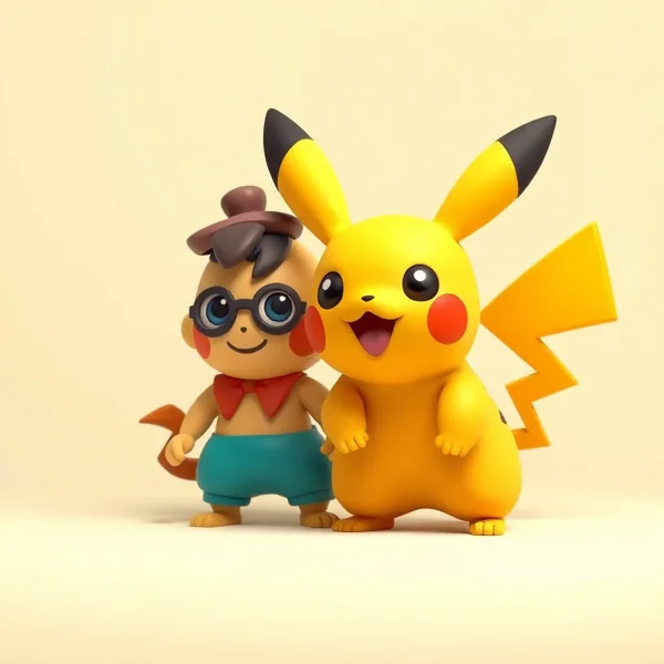 Satirische Illustration: Ash and Pikachu