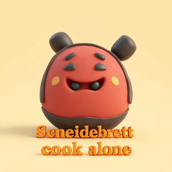 Satirische Illustration: Schneidebrett Dangerous to cook alone