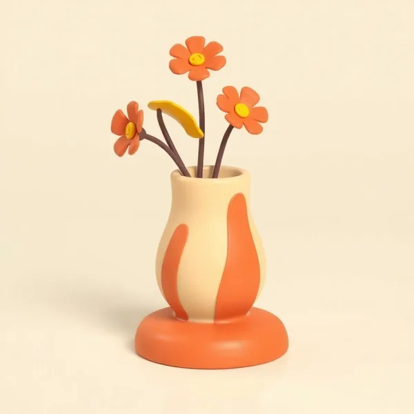 Satirische Illustration: Hydrovase in Kolbenform mit Ständer
