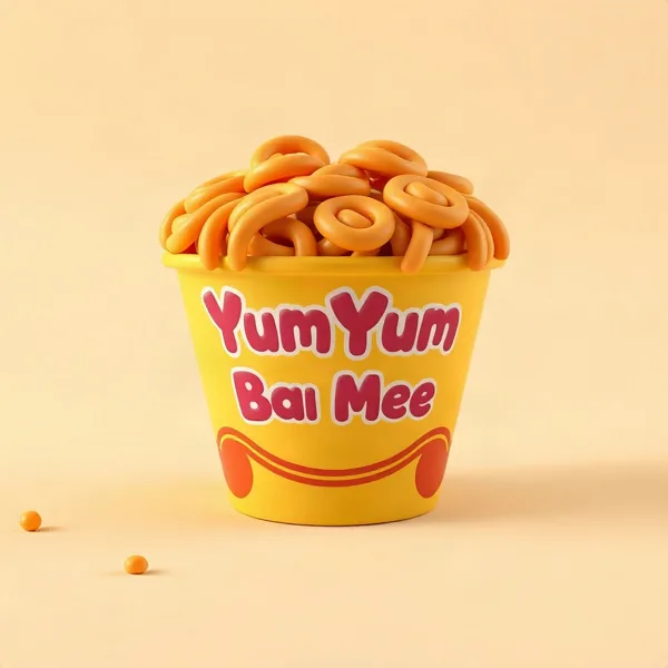 Satirische Illustration: YumYum Ba Mee - Deine thailändische Nudelbox