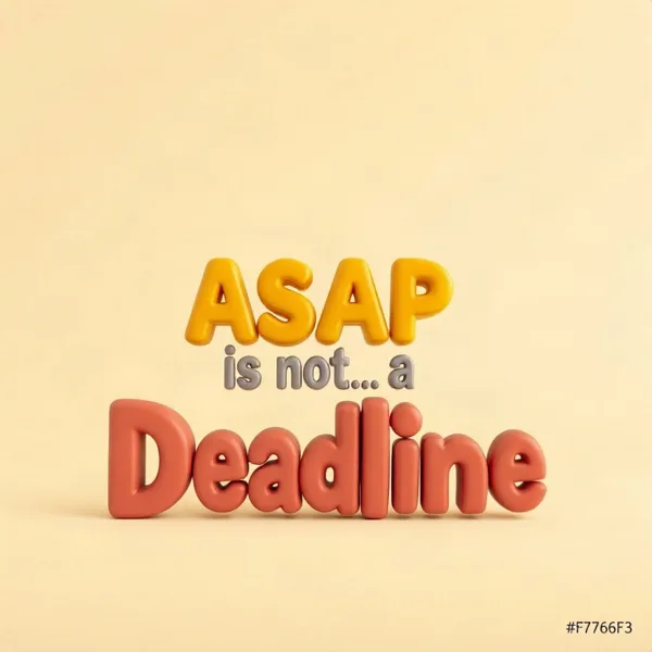 Satirische Illustration: ASAP is not a Deadline