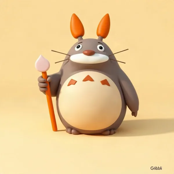 Satirische Illustration: Ghibli Mein Nachbar Totoro Kuscheltier