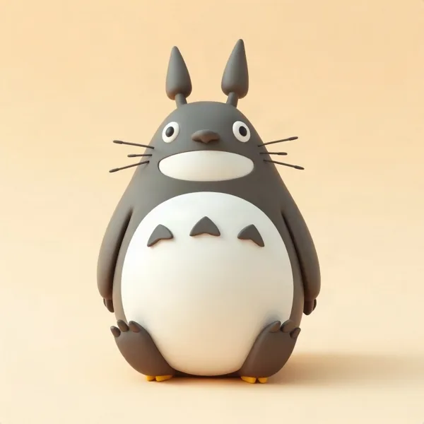 Satirische Illustration: Studio Ghibli Mein Nachbar Totoro Susuwatari Rußbold Plüschfigur mit Vibrationseffekt