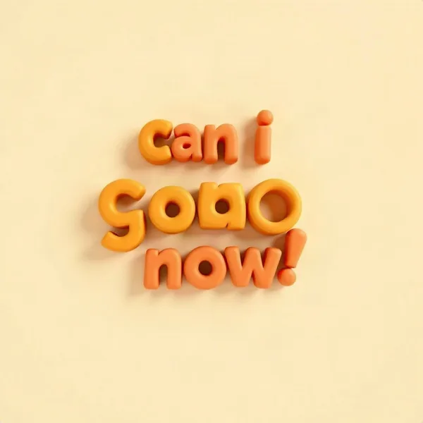 Satirische Illustration: Can I go now
