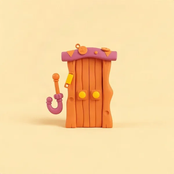 Satirische Illustration: Adventure Game Wandgarderobe