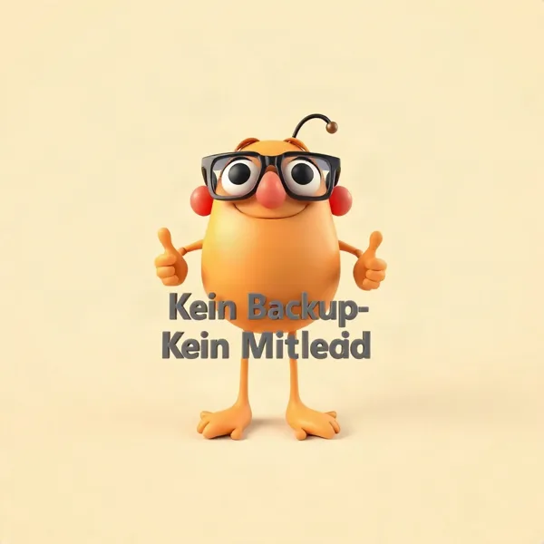 Satirische Illustration: Geek Aufkleber Kein Backup - Kein Mitleid