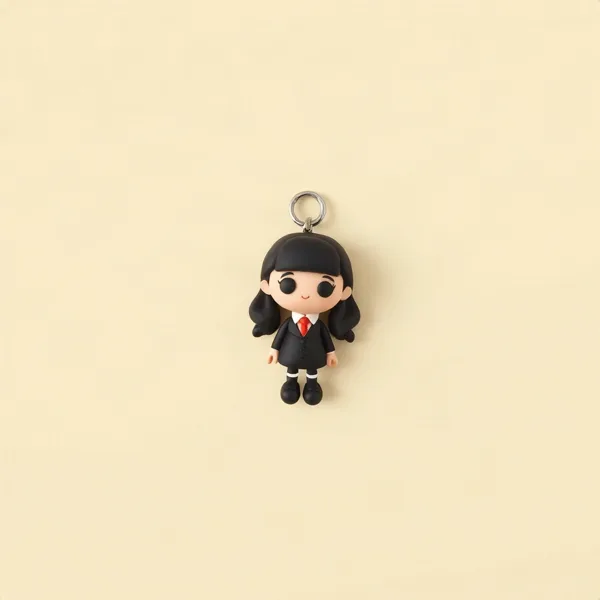 Satirische Illustration: Wednesday Addams Schlüsselanhänger