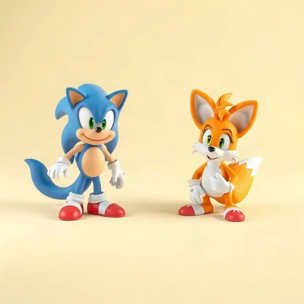 Satirische Illustration: Sammelmünze Sonic und Tails