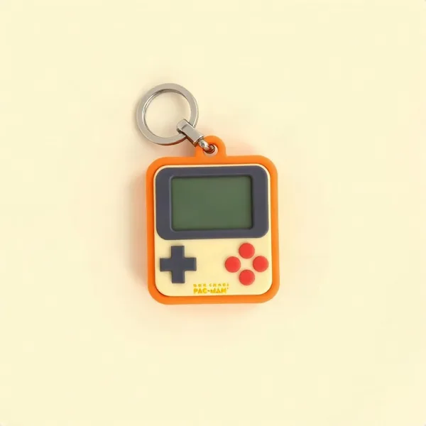 Satirische Illustration: Pac-Man Retro Handheld Schlüsselanhänger