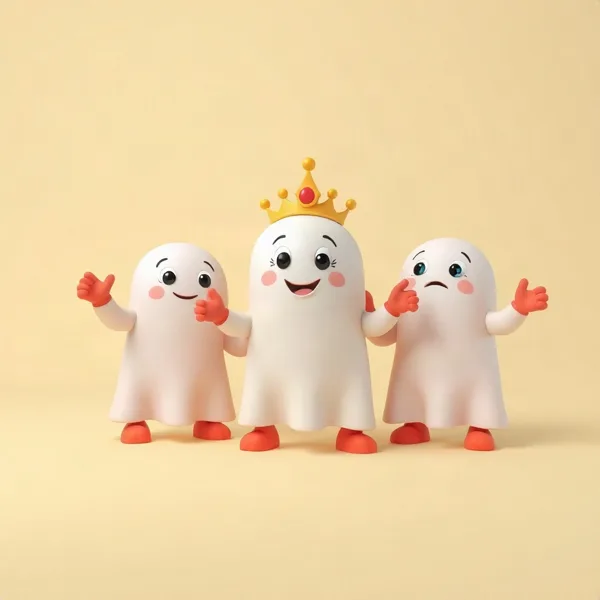 Satirische Illustration: Nerdy Princess & The Glitter Ghosts