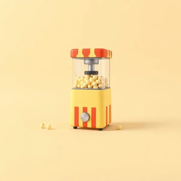 Satirische Illustration: Selbstrührender Popcorn-Maschine Pro 2026