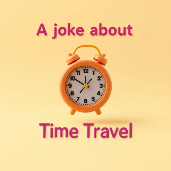 Satirische Illustration: A Joke About Time Travel
