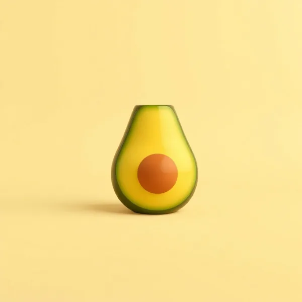Satirische Illustration: Avocado Vase - Glasvase zum Keimen von Avocadokernen